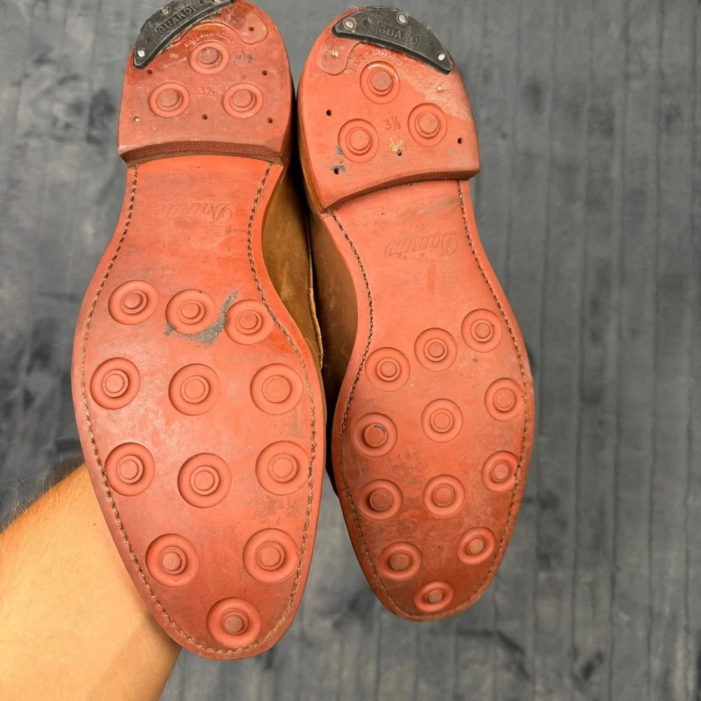 Allen Edmonds Addison Penny Loafer Mens 11.5 D Tan Leather Red Dainite Sole 4614